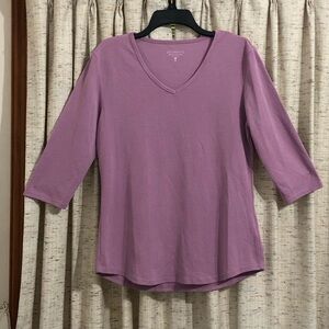 Seg'ments V-Neck 3/4 Sleeve Shirt
